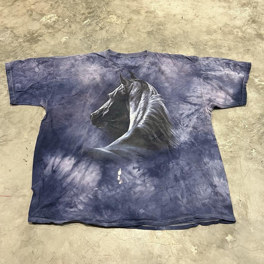 The Mountain Horse Purple T-Shirt Size 2XL Tie Dye Graphics Print Pullover